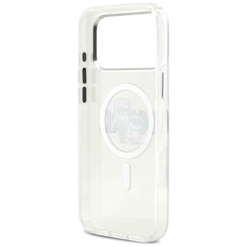 Karl Lagerfeld IML Glitter Karl & Choupette Sketch Logo MagSafe - Case for iPhone 17 Pro Max (transparent) - 7