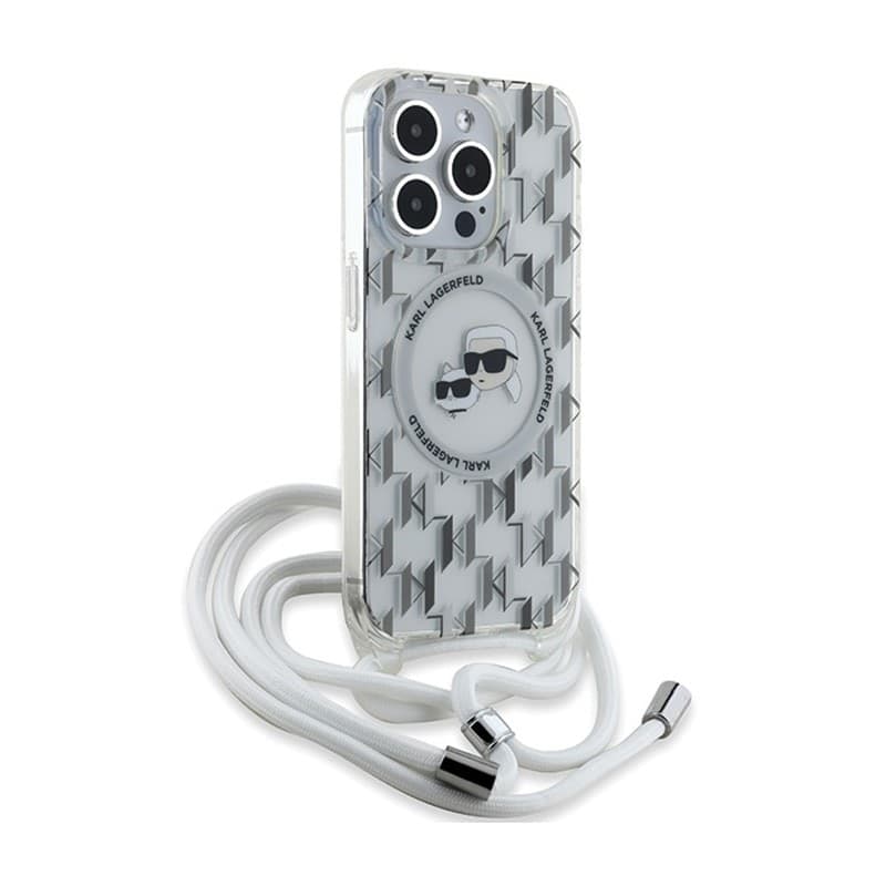 Karl Lagerfeld IML Crossbody Monogram Karl & Choupette Head MagSafe - iPhone 15 Pro Case (Transparent) - 2