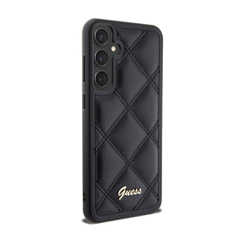 Guess Quilted Metal Logo - Samsung Galaxy S23 FE Case (black) - 3
