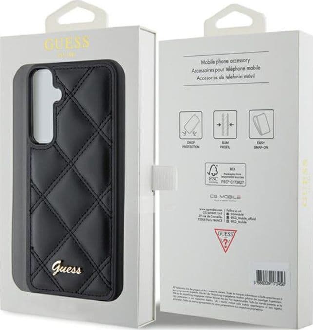 Guess Quilted Metal Logo - Samsung Galaxy S23 FE Case (black) - 7