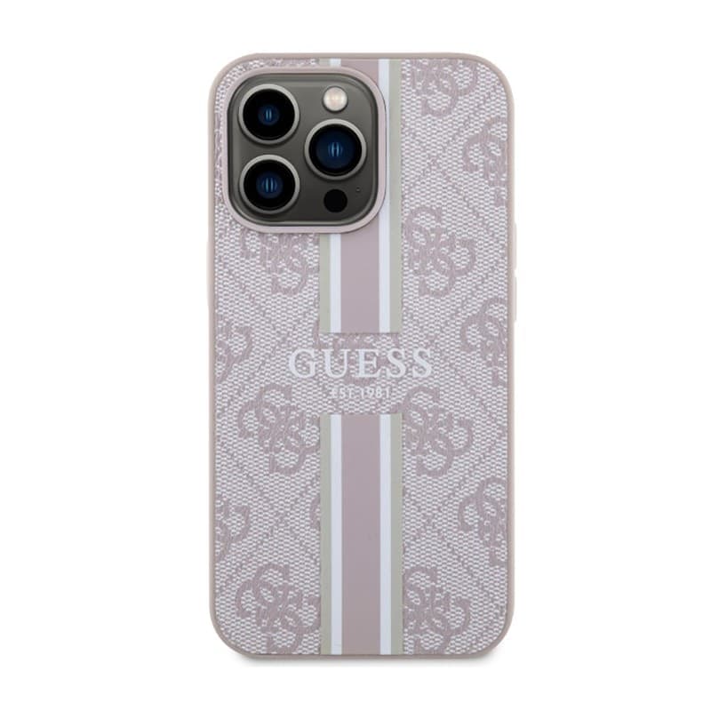 Guess 4G Printed Stripes MagSafe - Case for iPhone 13 Pro (Pink) - 3