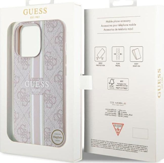 Guess 4G Printed Stripes MagSafe - Case for iPhone 13 Pro (Pink) - 8