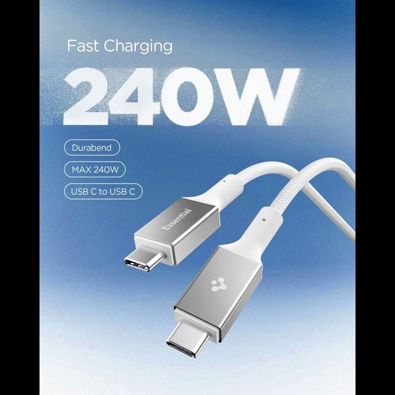 Spigen EB24015CC Essential - Cavo da USB-C a USB-C PD 240W 1,5 m (bianco) - 3