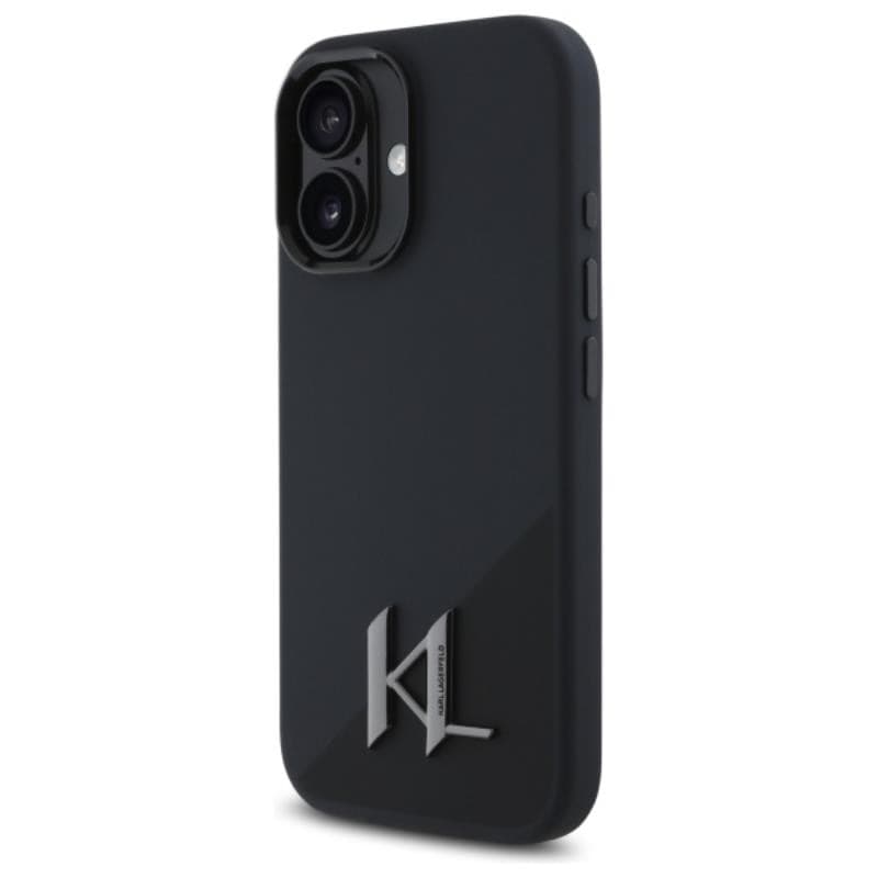 Karl Lagerfeld Silicone Shadow Metal Initial MagSafe - Case for iPhone 16 (black) - 2