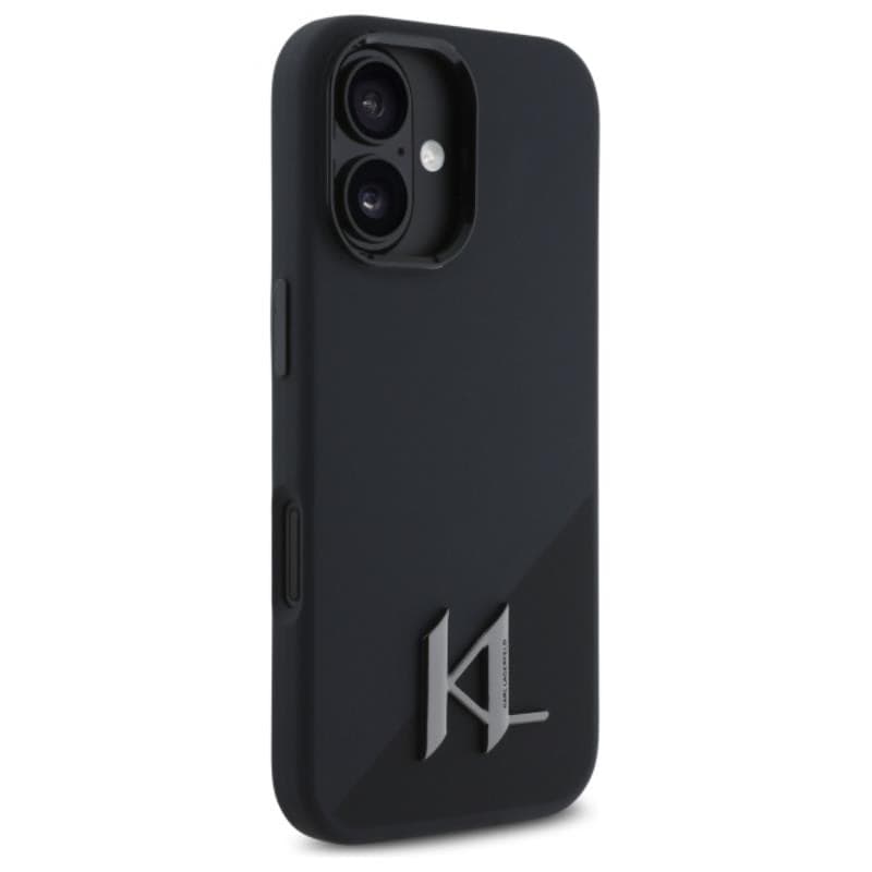 Karl Lagerfeld Silicone Shadow Metal Initial MagSafe - Case for iPhone 16 (black) - 4
