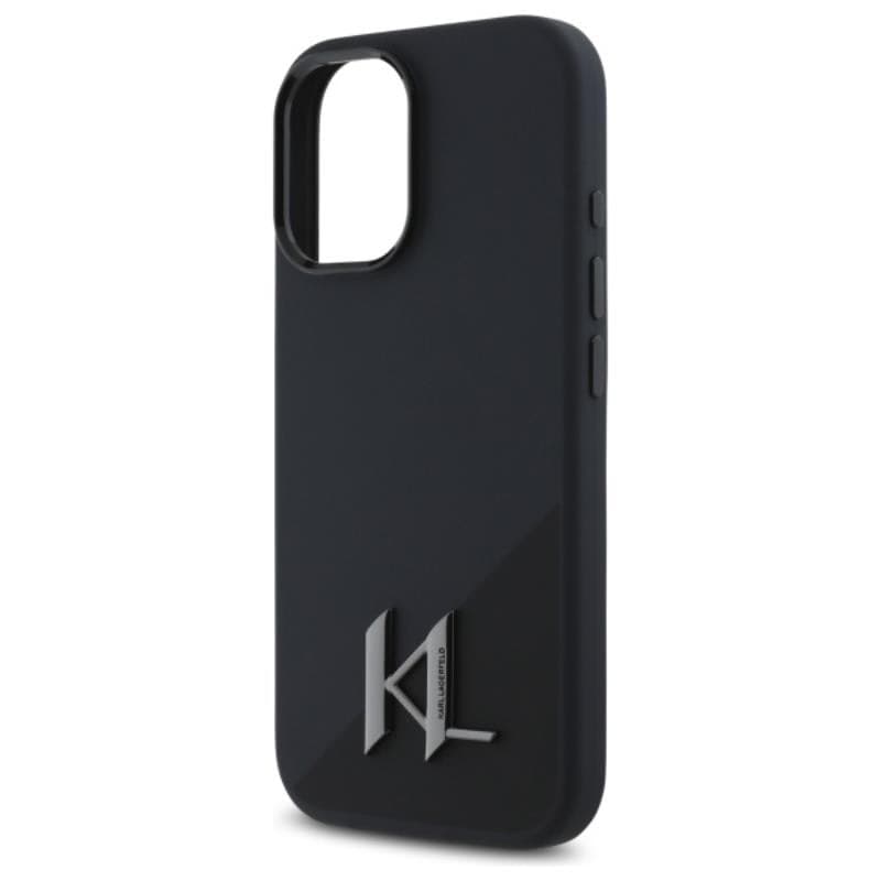 Karl Lagerfeld Silicone Shadow Metal Initial MagSafe - Case for iPhone 16 (black) - 6