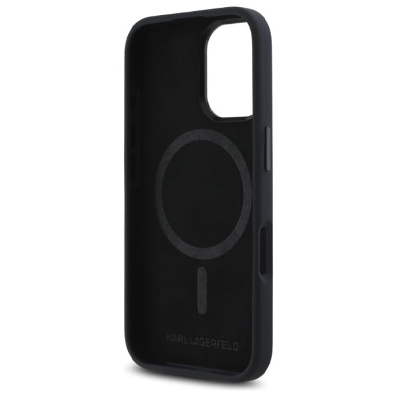 Karl Lagerfeld Silicone Shadow Metal Initial MagSafe - Case for iPhone 16 (black) - 7