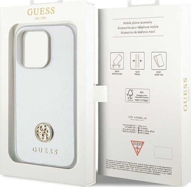 Guess 4G Strass Metal Logo - Case iPhone 15 Pro (silver) - 8