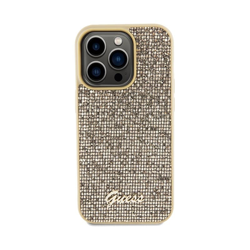 Guess Disco Metal Script - iPhone 14 Pro Case (Gold) - 11