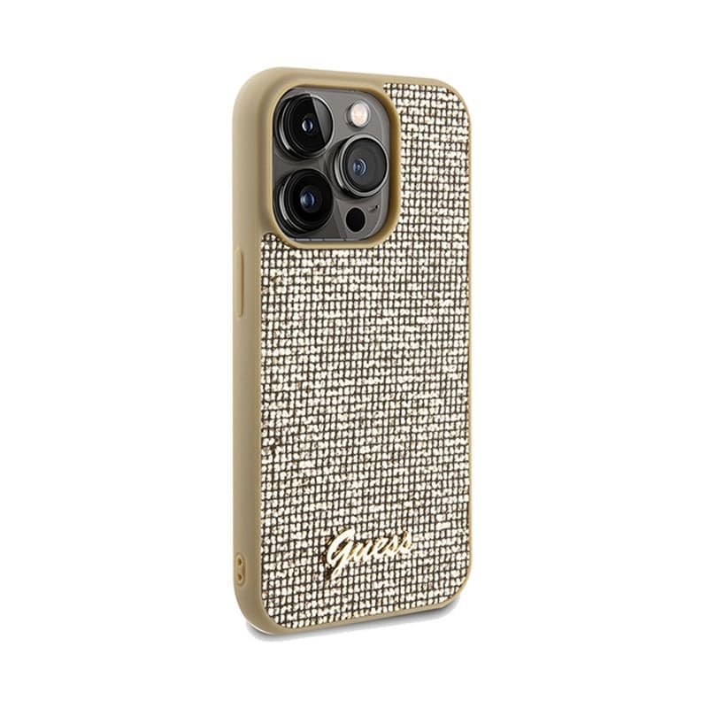 Guess Disco Metal Script - iPhone 14 Pro Case (Gold) - 4