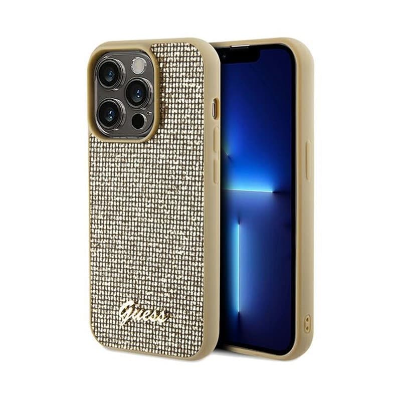 Guess Disco Metal Script - iPhone 14 Pro Case (Gold) - 9