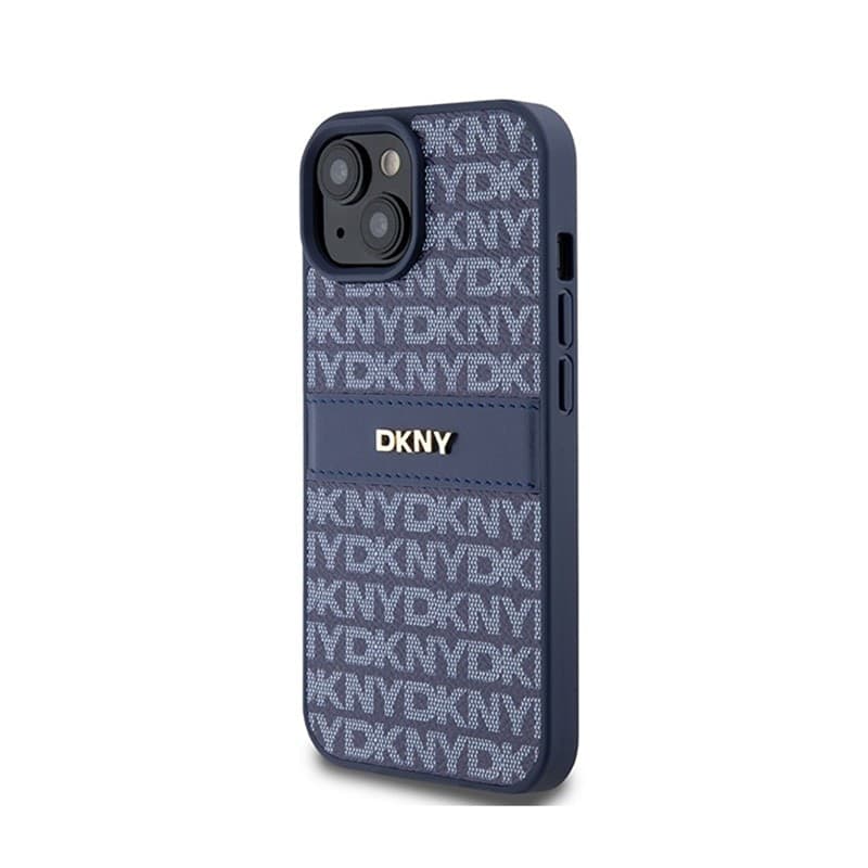 DKNY Leather Mono Stripe & Metal Logo - Case for iPhone 15 / 14 / 13 (blue) - 2