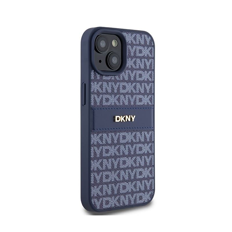 DKNY Leather Mono Stripe & Metal Logo - Case for iPhone 15 / 14 / 13 (blue) - 4