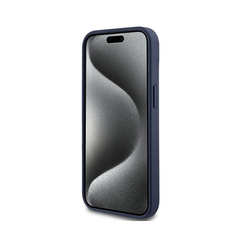 DKNY Leather Mono Stripe & Metal Logo - Case for iPhone 15 / 14 / 13 (blue) - 5