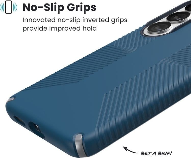 Speck Presidio2 Grip Magnet - Custodia MagSafe per Samsung Galaxy S26 (Deep Sea/Argento metallizzato/Blu magico) - 3