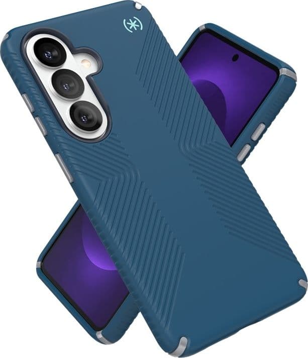 Speck Presidio2 Grip Magnet - Custodia MagSafe per Samsung Galaxy S26 (Deep Sea/Argento metallizzato/Blu magico) - 9