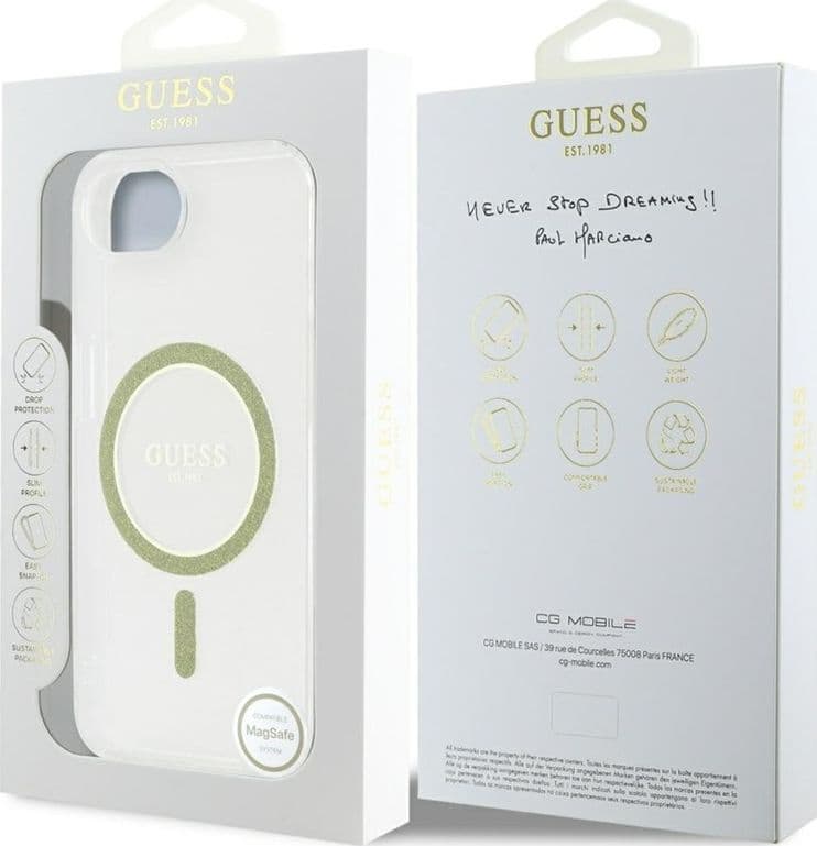 Guess IML Glitter Circle MagSafe - Case for iPhone 16e (transparent) - 8