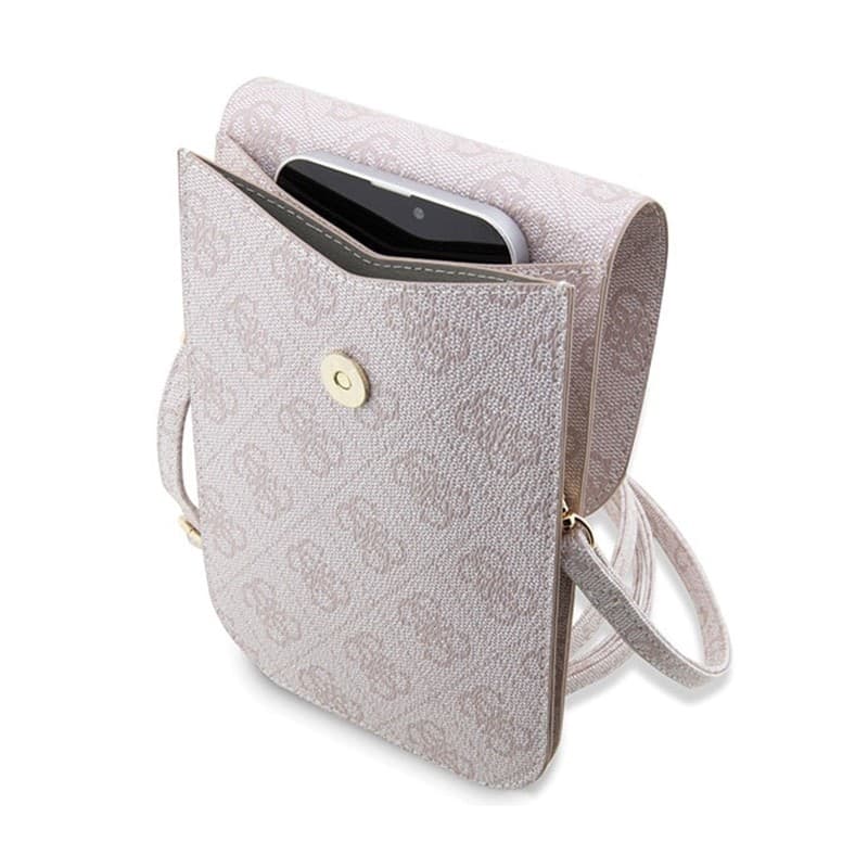 Guess 4G Stripes - Crossbody phone bag (pink) - 4