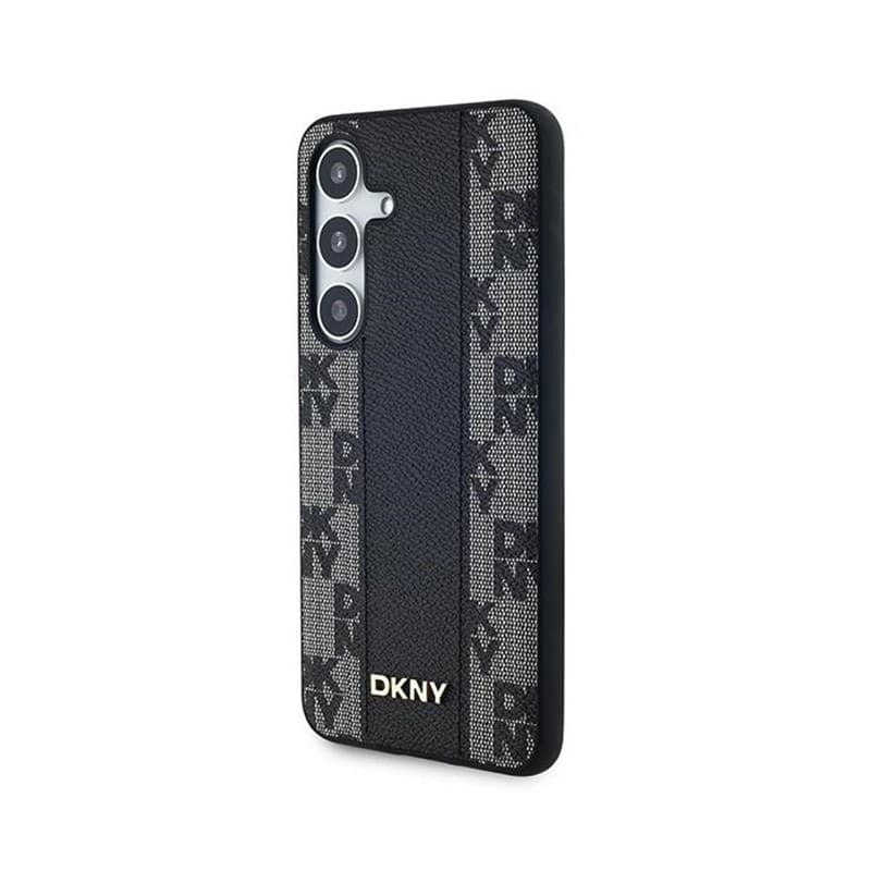 DKNY Leather Checkered Mono Pattern MagSafe - Case for Samsung Galaxy S24 (Black) - 2