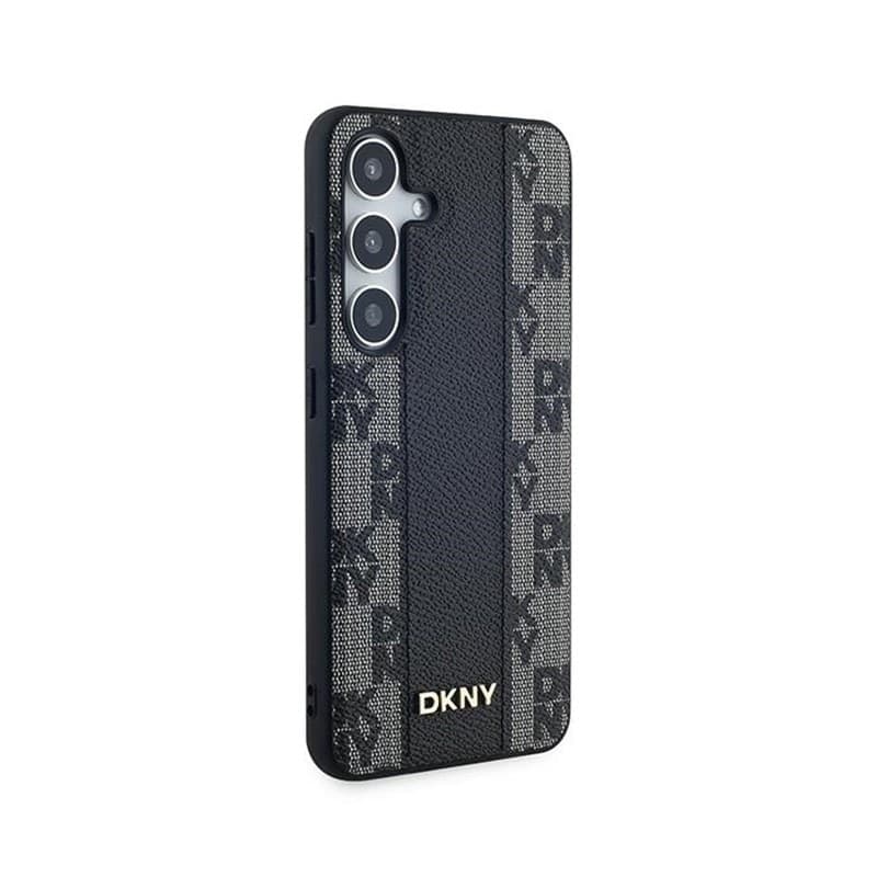 DKNY Leather Checkered Mono Pattern MagSafe - Case for Samsung Galaxy S24 (Black) - 4