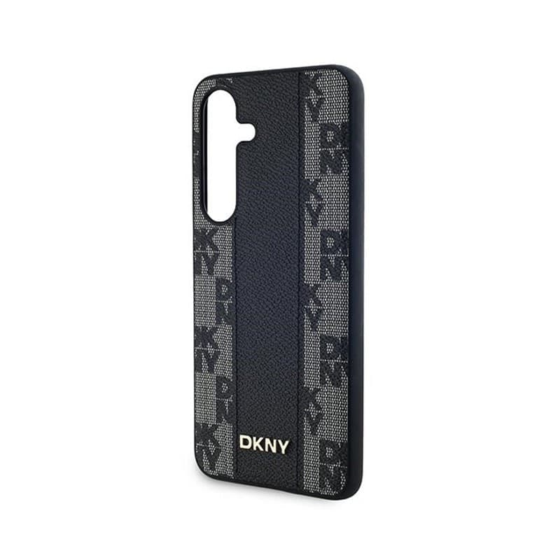 DKNY Leather Checkered Mono Pattern MagSafe - Case for Samsung Galaxy S24 (Black) - 6