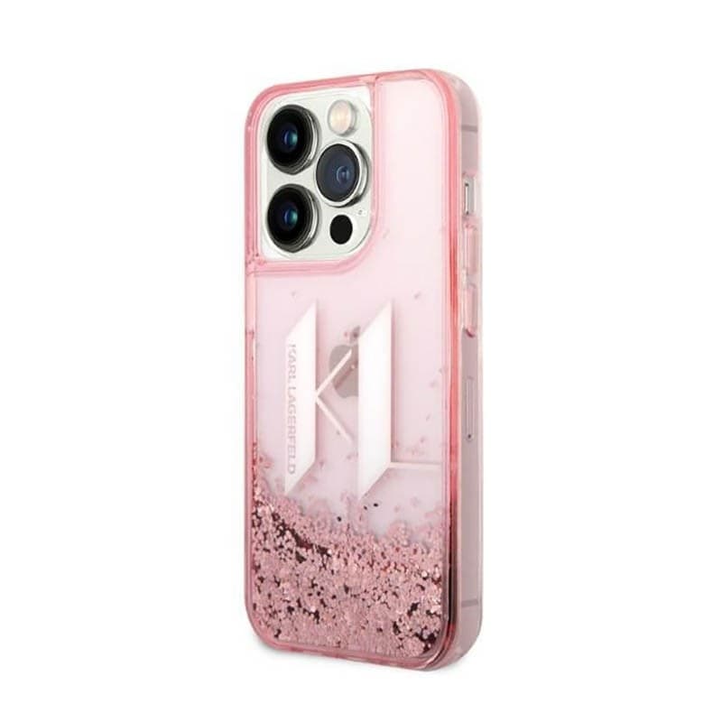 Karl Lagerfeld Liquid Glitter Big Logo Case - Case for iPhone 14 Pro (Pink) - 2
