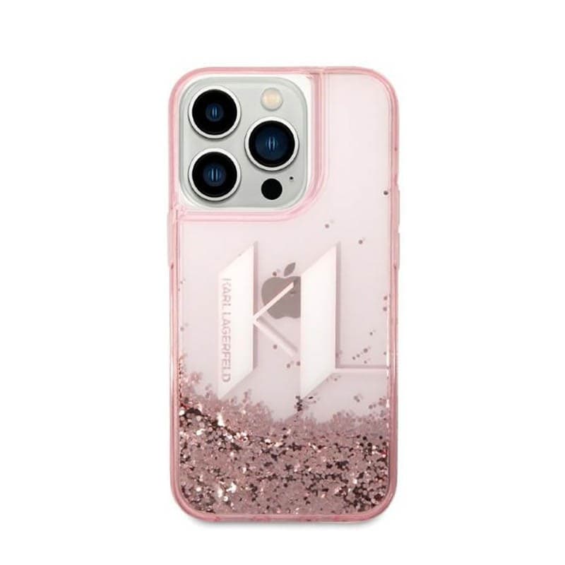 Karl Lagerfeld Liquid Glitter Big Logo Case - Case for iPhone 14 Pro (Pink) - 3