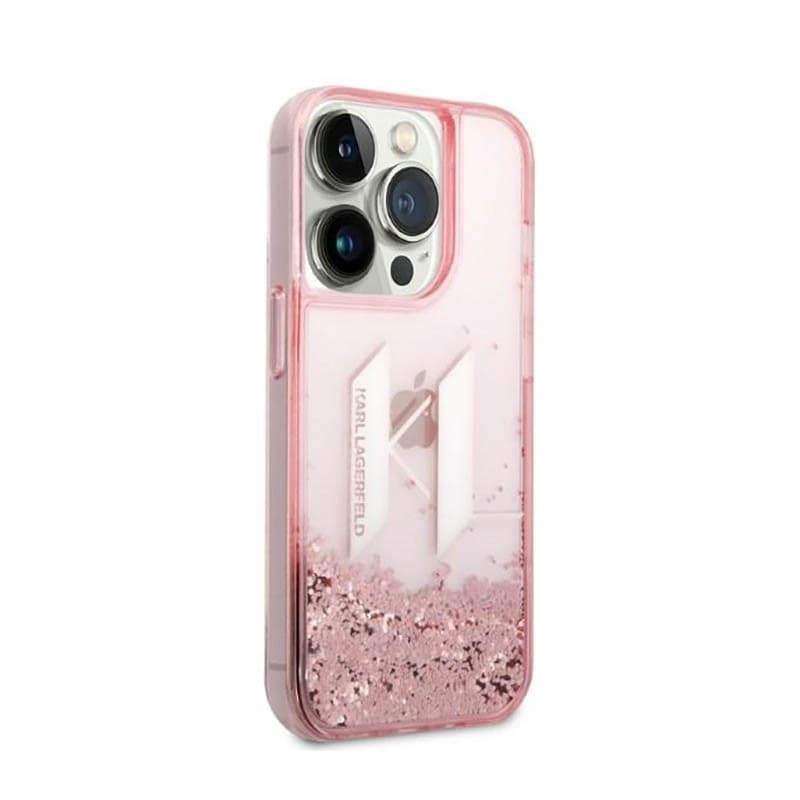 Karl Lagerfeld Liquid Glitter Big Logo Case - Case for iPhone 14 Pro (Pink) - 4