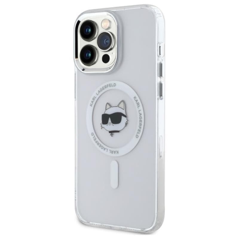Karl Lagerfeld IML Metal Choupette Head MagSafe - Case for iPhone 13 Pro Max (White) - 2