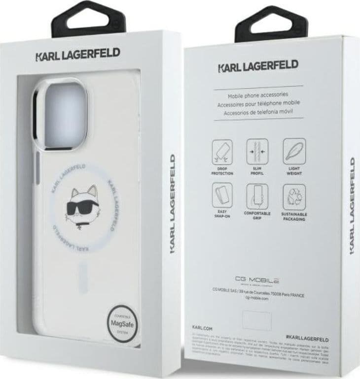 Karl Lagerfeld IML Metal Choupette Head MagSafe - Case for iPhone 13 Pro Max (White) - 8