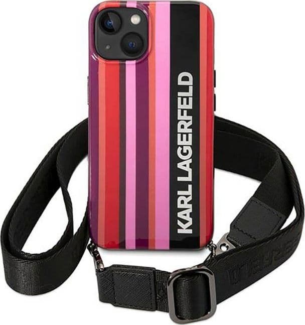 Karl Lagerfeld Color Stripes Strap - Case for iPhone 14 (Pink) - 2