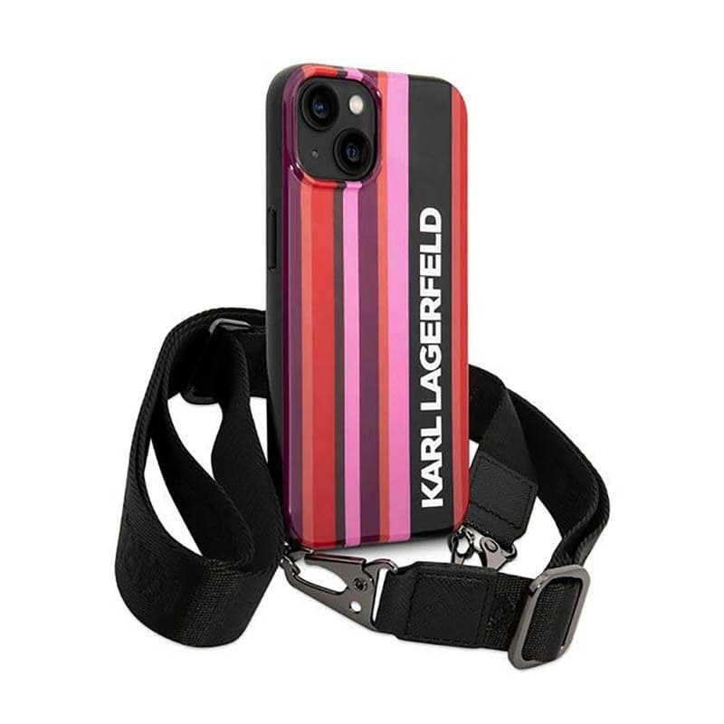 Karl Lagerfeld Color Stripes Strap - Case for iPhone 14 (Pink) - 3