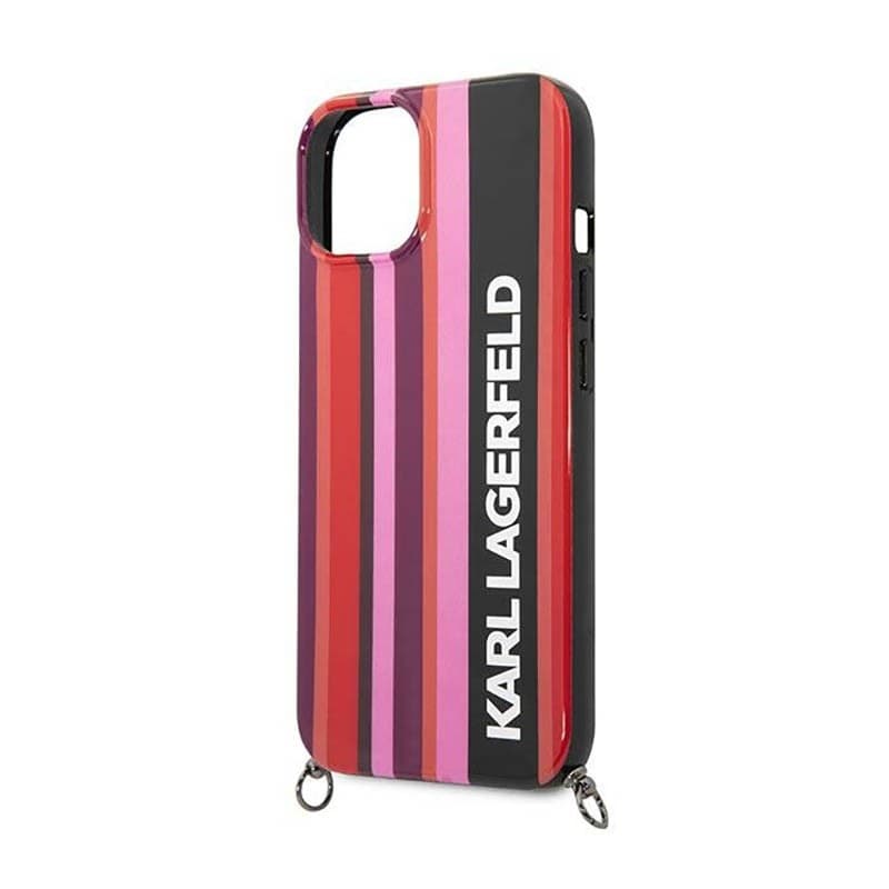 Karl Lagerfeld Color Stripes Strap - Case for iPhone 14 (Pink) - 5