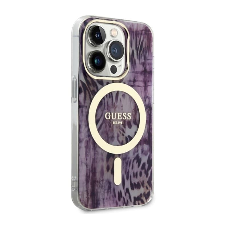 Guess Leopard MagSafe - Case for iPhone 14 Pro Max (Pink) - 4