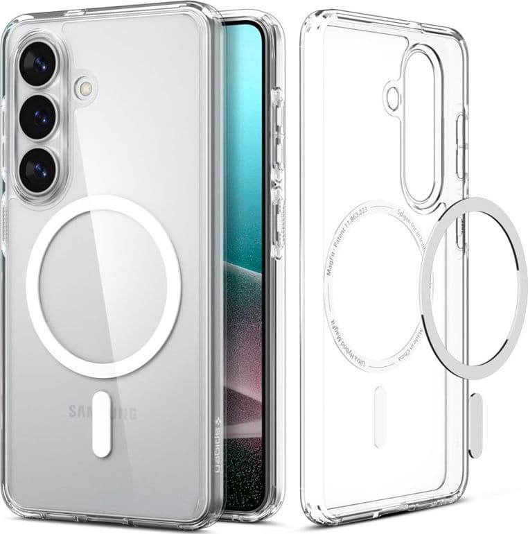 Spigen Ultra Hybrid Mag MagSafe - Custodia per Samsung Galaxy S26+ (Trasparente/Bianco) - 2