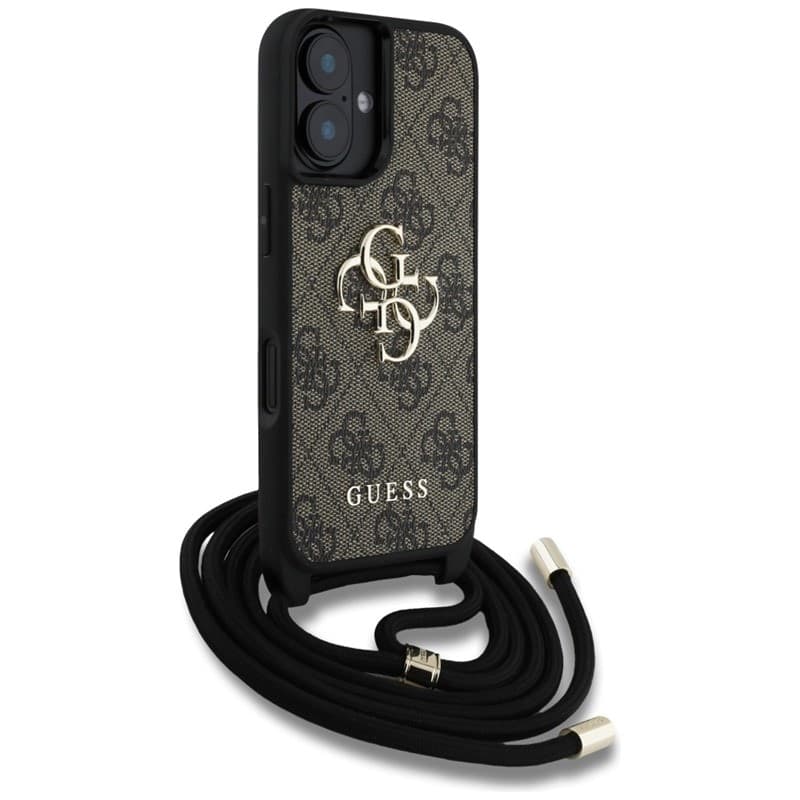 Guess 4G Big Logo Cord Strap Crossbody - Case for iPhone 16 (brown) - 3