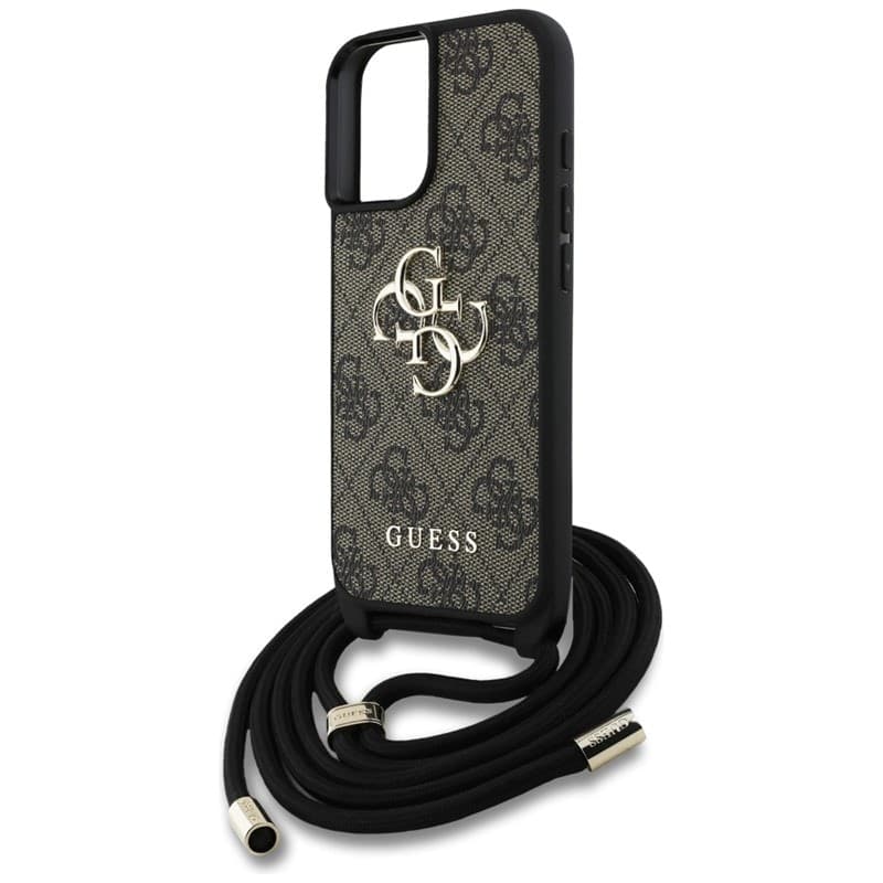 Guess 4G Big Logo Cord Strap Crossbody - Case for iPhone 16 (brown) - 5