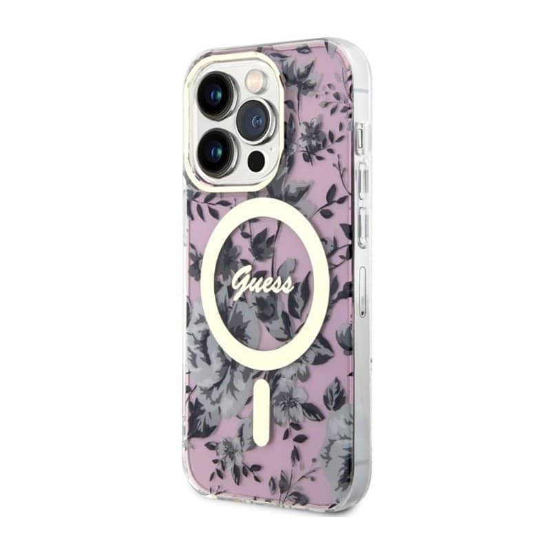 Guess Flower MagSafe - Case for iPhone 14 Pro (Pink) - 2