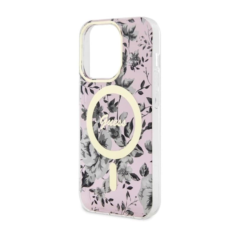 Guess Flower MagSafe - Case for iPhone 14 Pro (Pink) - 6