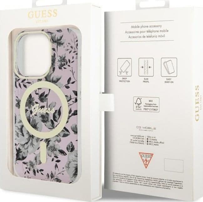 Guess Flower MagSafe - Case for iPhone 14 Pro (Pink) - 8