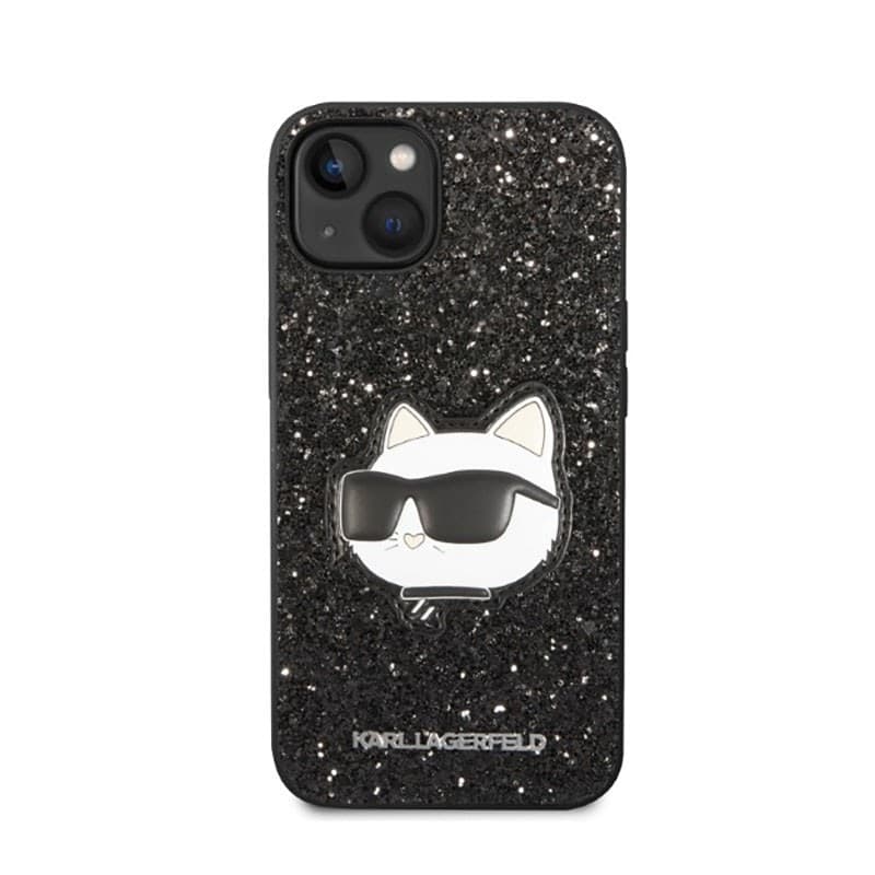 Karl Lagerfeld NFT Glitter Choupette Patch - Case for iPhone 14 Plus (Black) - 3