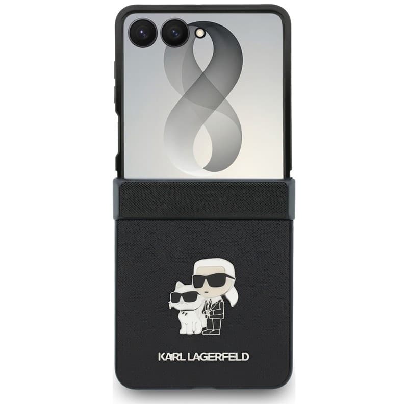 Spille Karl Lagerfeld Karl & Choupette Saffiano - Custodia per Samsung Galaxy Z Flip 8 (nera) - 2