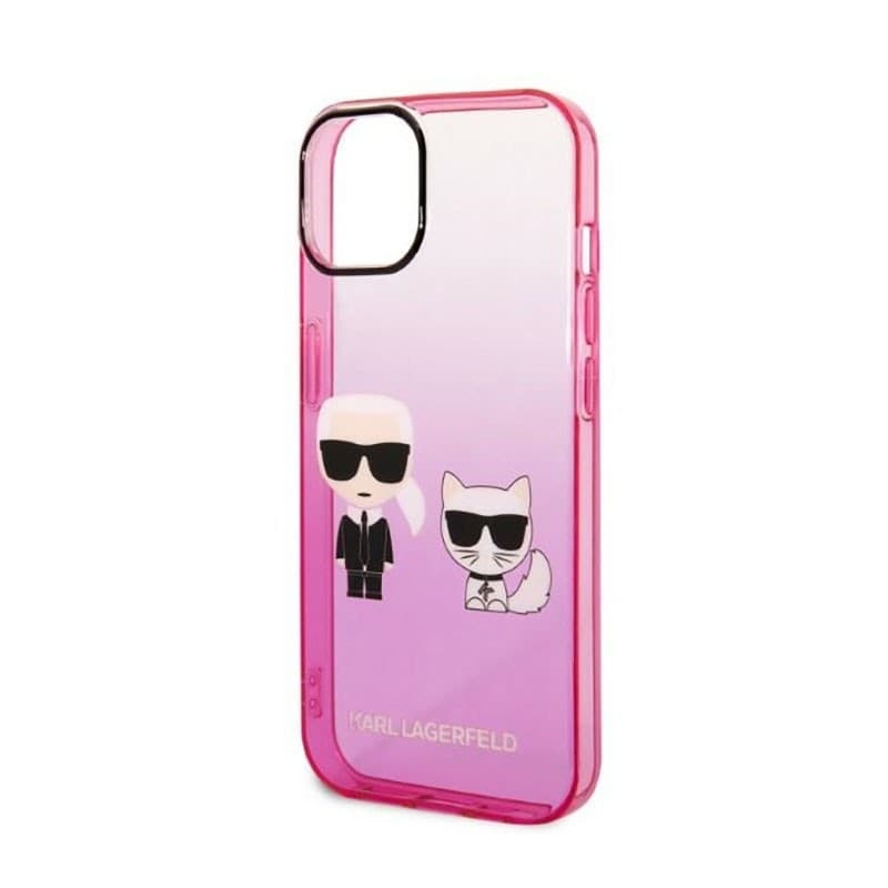 Karl Lagerfeld Gradient Ikonik Karl & Choupette - Case for iPhone 14 Plus (Pink) - 6