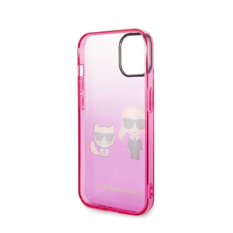 Karl Lagerfeld Gradient Ikonik Karl & Choupette - Case for iPhone 14 Plus (Pink) - 7
