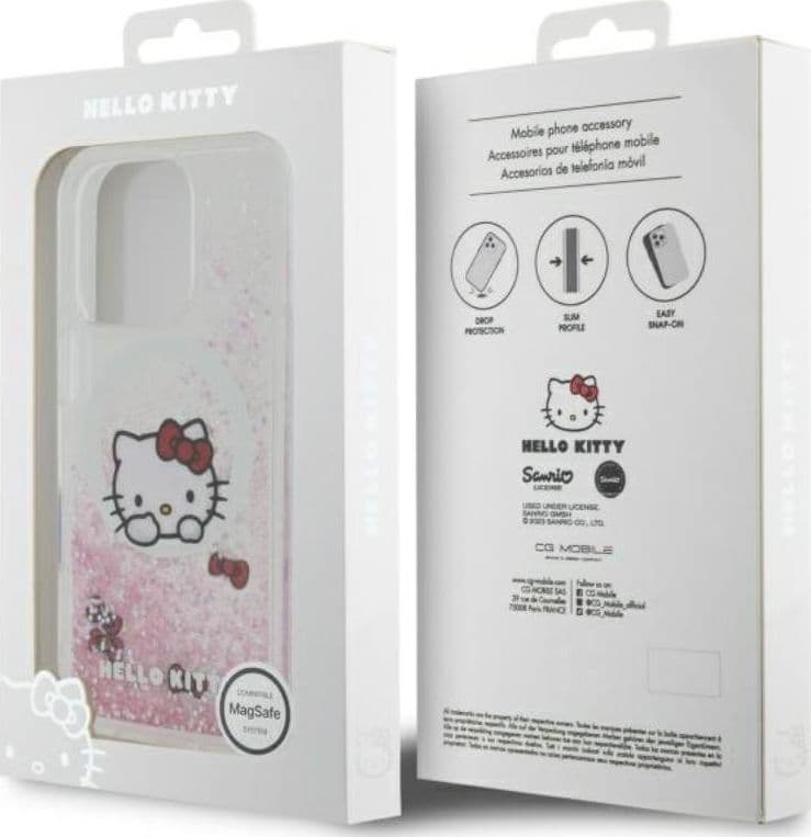 Hello Kitty Liquid Glitter Sweet Kitty Bows MagSafe - Case for iPhone 16 Pro (white) - 8