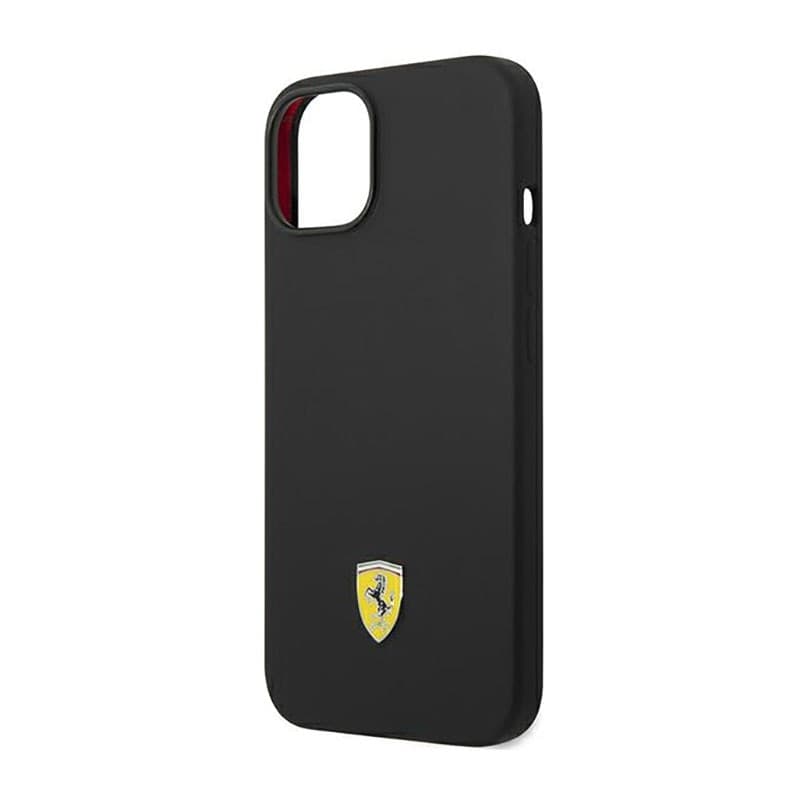Ferrari Silicone Metal Logo - Case for iPhone 14 (Black) - 6