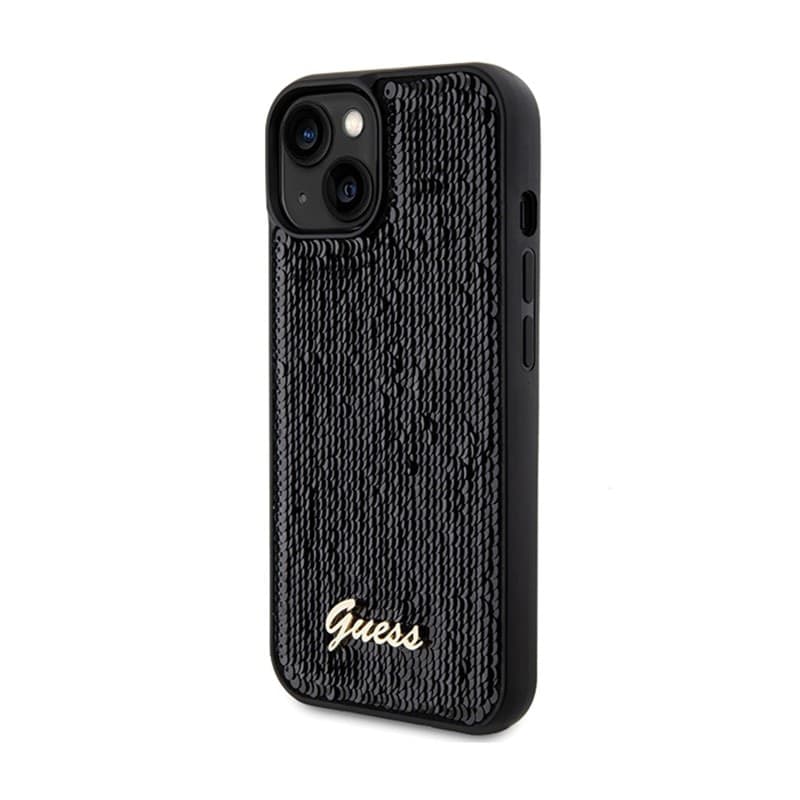 Guess Sequin Script Metal - Case for iPhone 14 (black) - 2