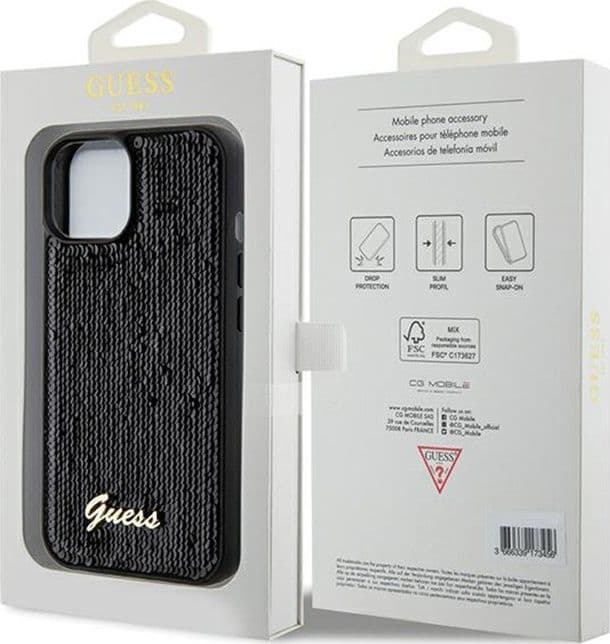 Guess Sequin Script Metal - Case for iPhone 14 (black) - 8