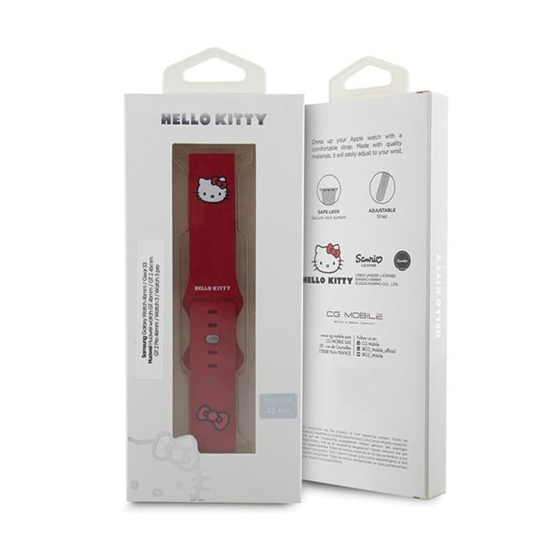 Hello Kitty Silicone Kitty Head - Universal strap for smartwatch 22 mm (red) - 4