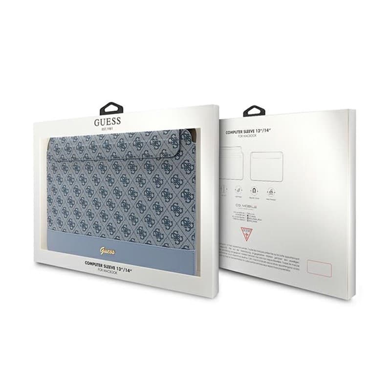 Guess 4G Stripe Metal Logo Computer Sleeve - 14" Notebook Case (Blue) - 4